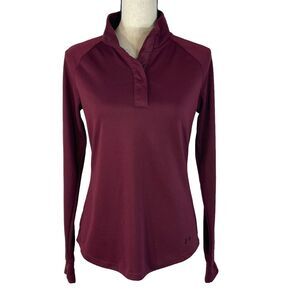 Under Armour Small Loose Fit Pullover Jacket Long Sleeve Thumbholes Snaps Womens
